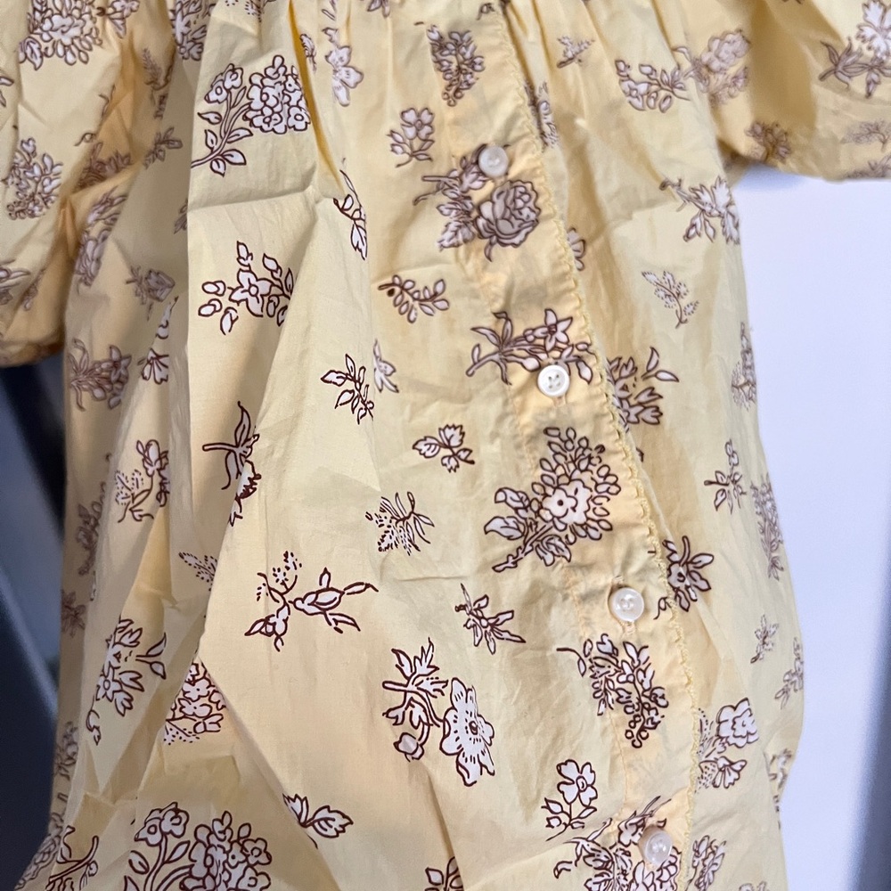 DÔEN Doen Tennessee Floral Cotton Top Sunshine Bouton de Rose Yellow XS - Picture 13 of 13